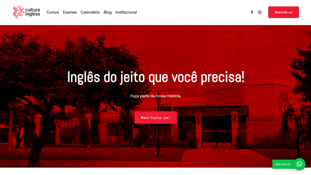 Site Cultura Inglesa Dourados