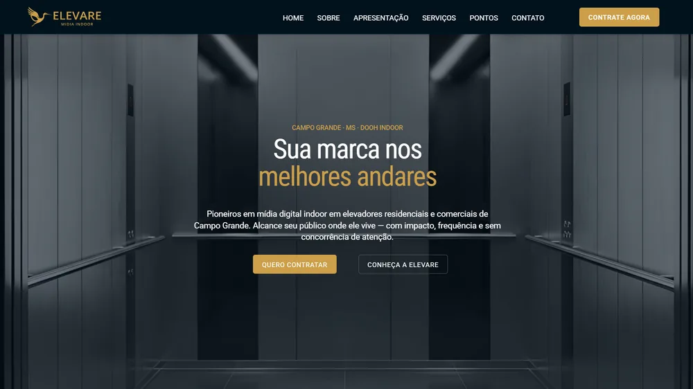 Site Elevare Mídia Indoor