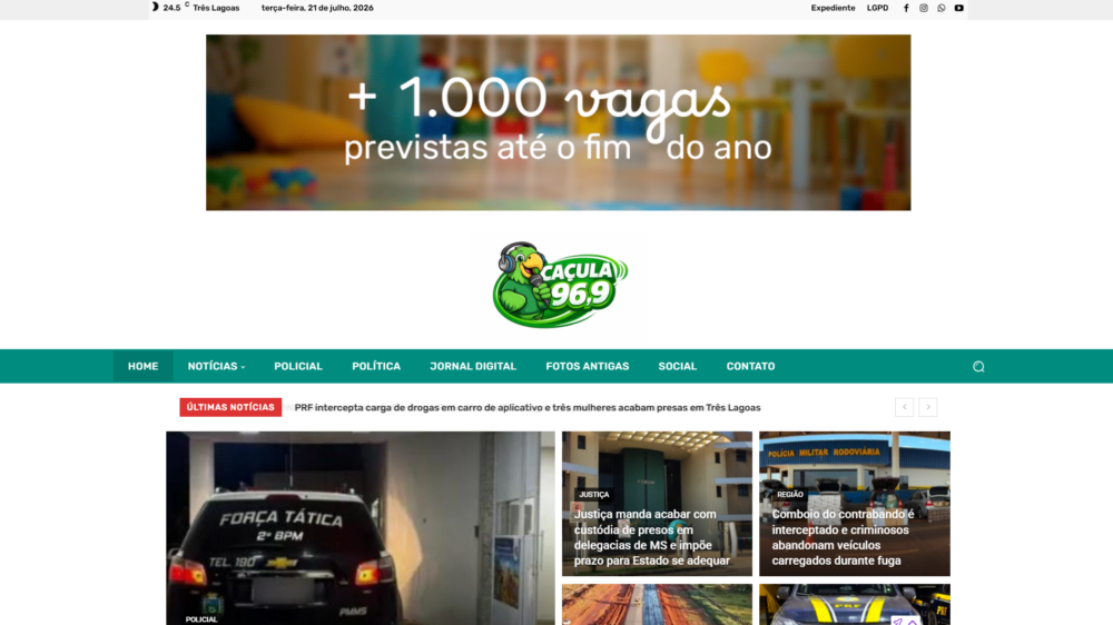 Site Rádio Caçula