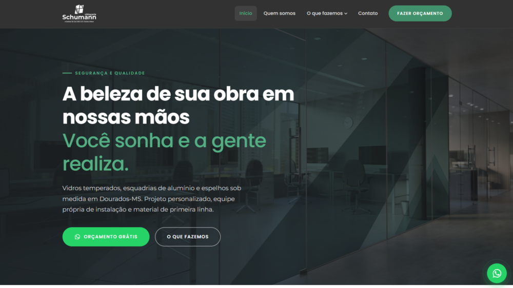 Site Vidraçaria Schumann